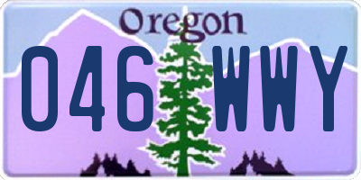 OR license plate 046WWY