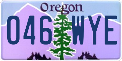 OR license plate 046WYE