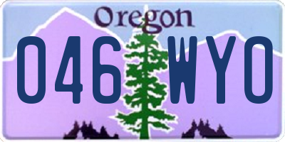OR license plate 046WYO