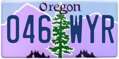 OR license plate 046WYR