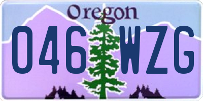 OR license plate 046WZG