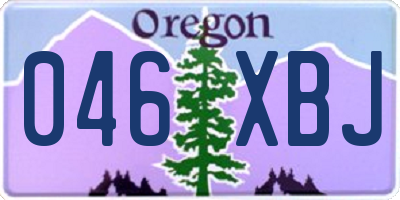 OR license plate 046XBJ