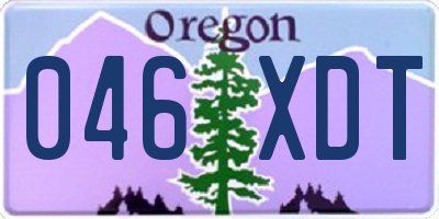 OR license plate 046XDT