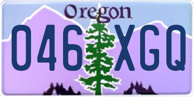 OR license plate 046XGQ