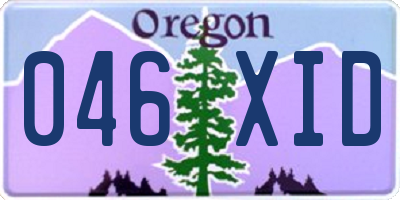 OR license plate 046XID