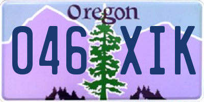 OR license plate 046XIK