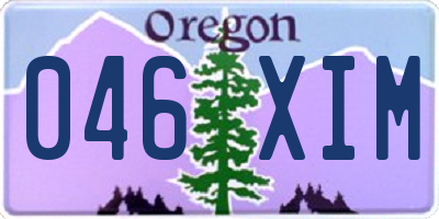 OR license plate 046XIM