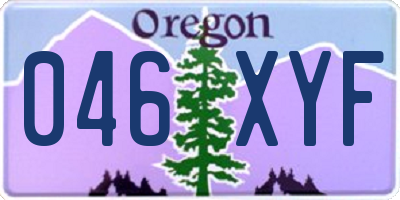 OR license plate 046XYF