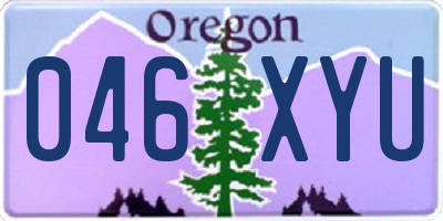 OR license plate 046XYU
