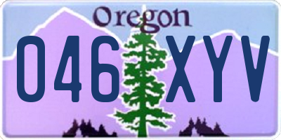 OR license plate 046XYV