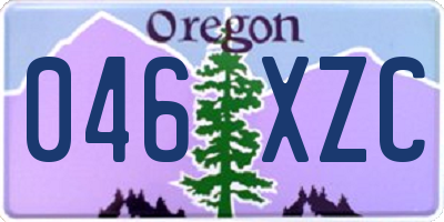 OR license plate 046XZC