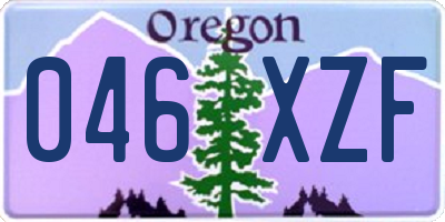 OR license plate 046XZF