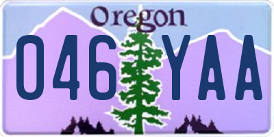 OR license plate 046YAA