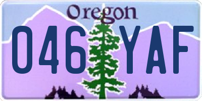 OR license plate 046YAF