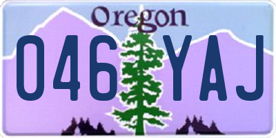OR license plate 046YAJ
