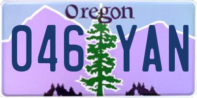 OR license plate 046YAN