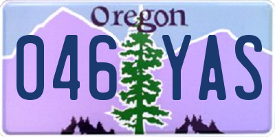 OR license plate 046YAS