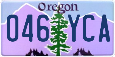 OR license plate 046YCA