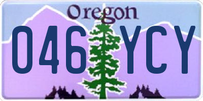 OR license plate 046YCY