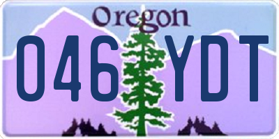 OR license plate 046YDT