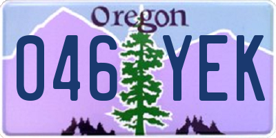 OR license plate 046YEK