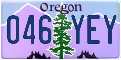 OR license plate 046YEY