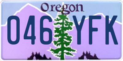 OR license plate 046YFK