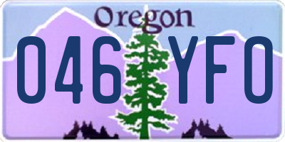 OR license plate 046YFO