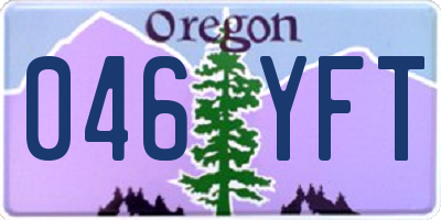 OR license plate 046YFT