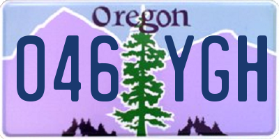 OR license plate 046YGH