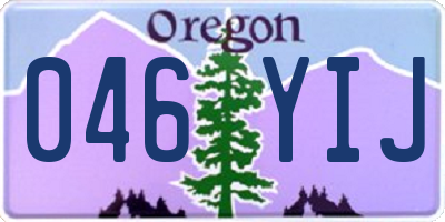 OR license plate 046YIJ