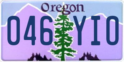 OR license plate 046YIO
