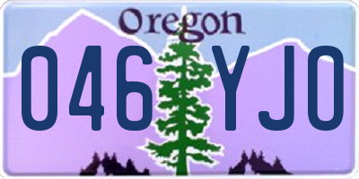 OR license plate 046YJO