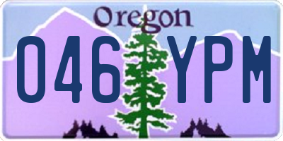 OR license plate 046YPM