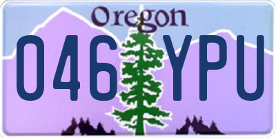OR license plate 046YPU
