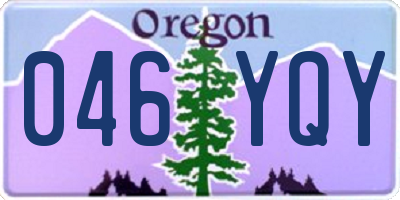 OR license plate 046YQY