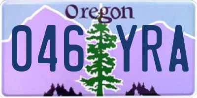 OR license plate 046YRA