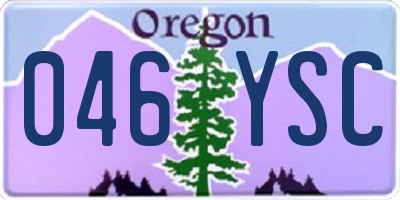 OR license plate 046YSC