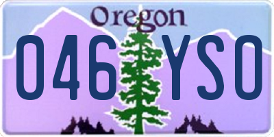 OR license plate 046YSO