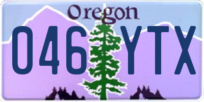 OR license plate 046YTX