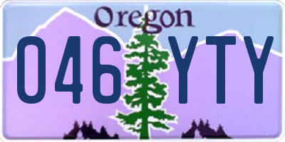OR license plate 046YTY