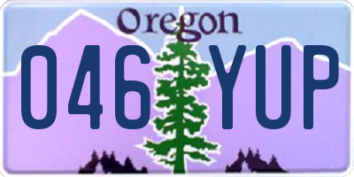 OR license plate 046YUP