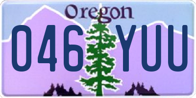 OR license plate 046YUU
