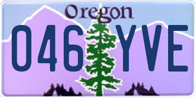 OR license plate 046YVE