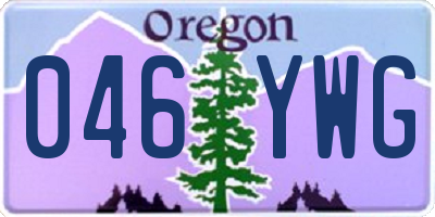 OR license plate 046YWG