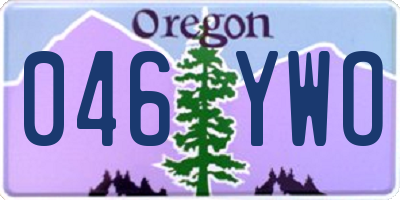 OR license plate 046YWO