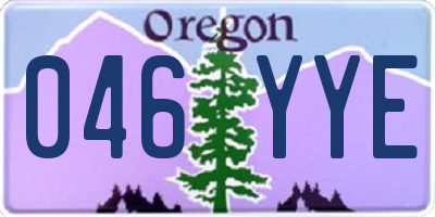 OR license plate 046YYE