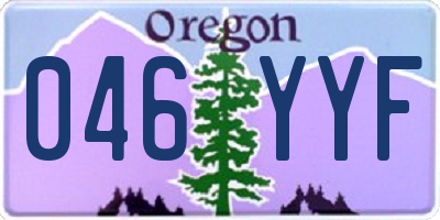 OR license plate 046YYF
