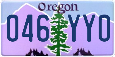 OR license plate 046YYO