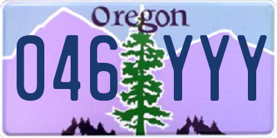 OR license plate 046YYY